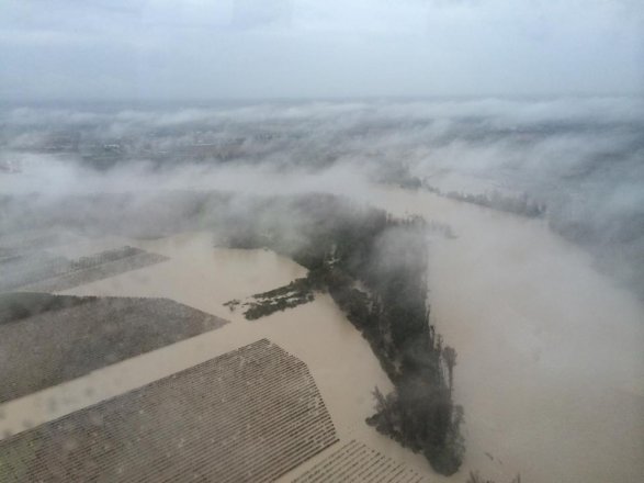 La zona alluvionata sorvolata dall'alto stamani